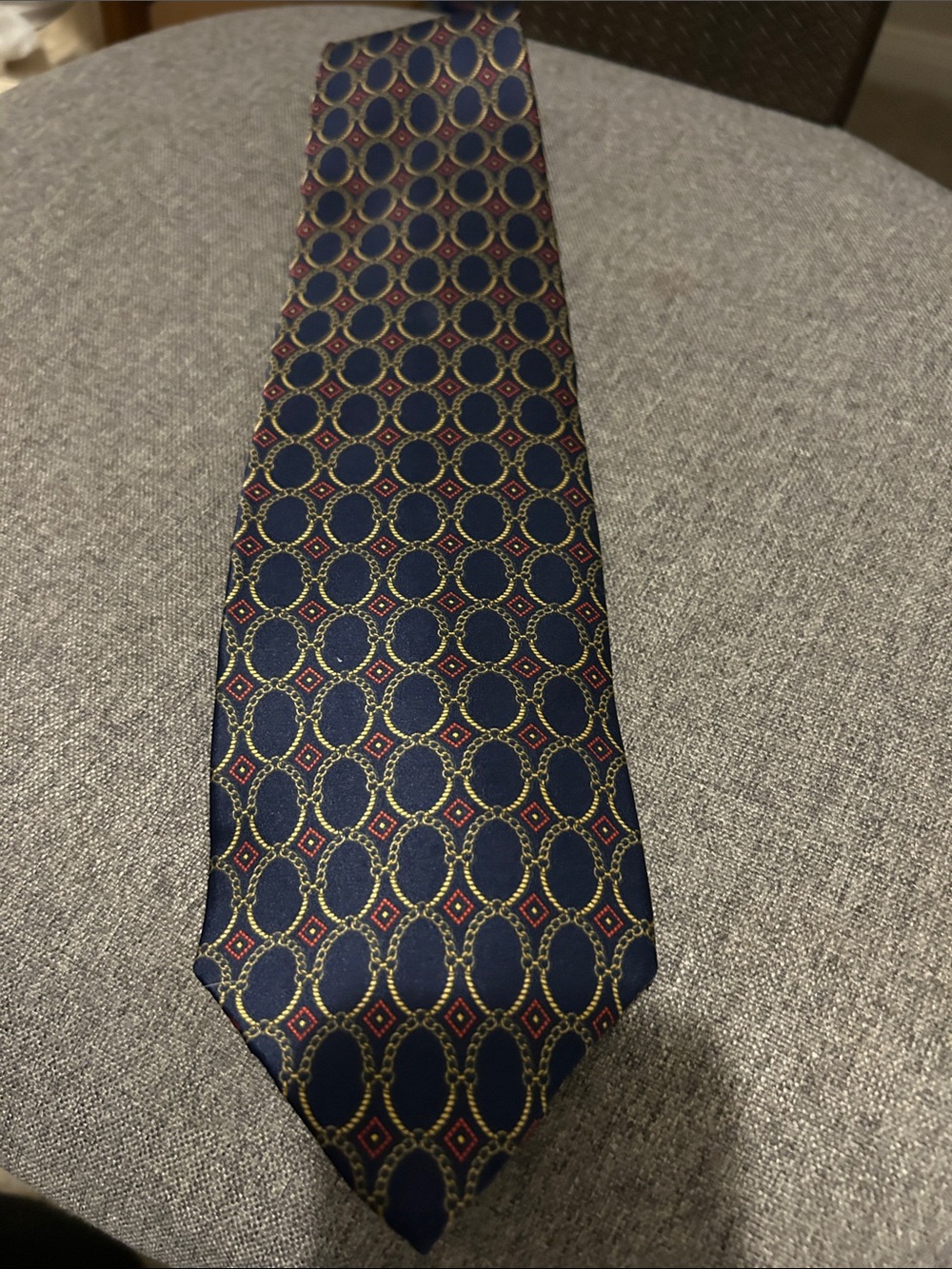 Bill Blass Men's Navy Geometric Silk Tie